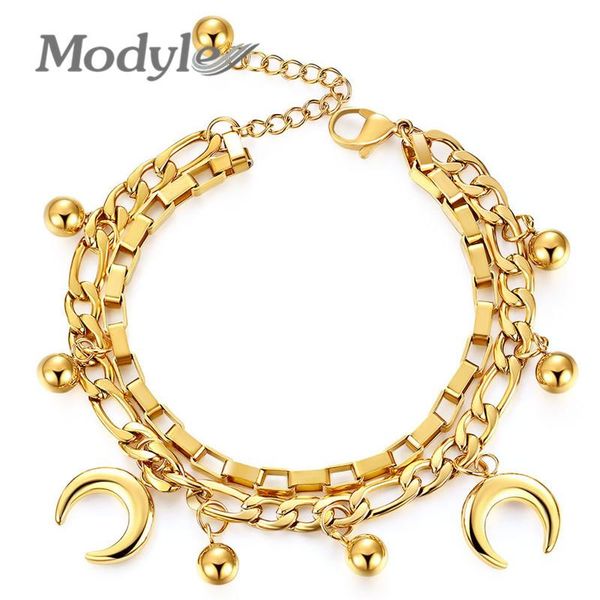 link, chain modyle gold silver color sun moon cute charm double bracelets stainless steel adjustable jewelry bracelet for women, Black
link, chain modyle gold silver color sun moon cute charm double bracelets stainless steel adjustable jewelry bracelet for women, Black