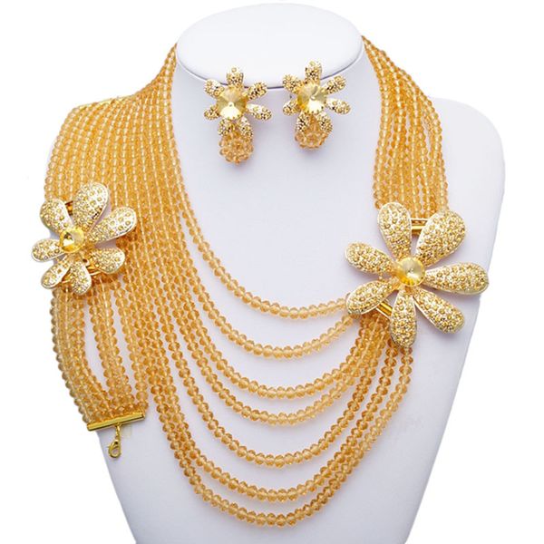 yulaili trendy african beads jewelry sets classic yellow color choker necklace bracelet ring nigerian wedding party queen jewellery, Black
yulaili trendy african beads jewelry sets classic yellow color choker necklace bracelet ring nigerian wedding party queen jewellery, Black