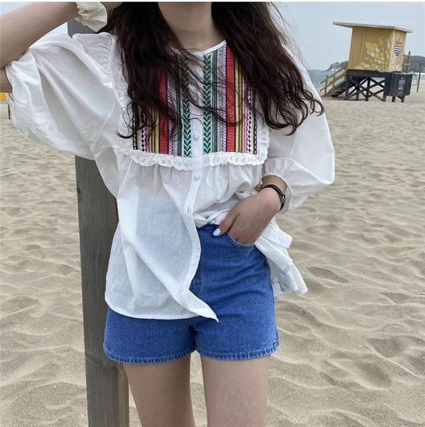2020 new arrivals patchwork embroidery summer shirt for ladies o-neck puff sleeve female blouses fashion chic women's 1, White
2020 new arrivals patchwork embroidery summer shirt for ladies o-neck puff sleeve female blouses fashion chic women's 1, White