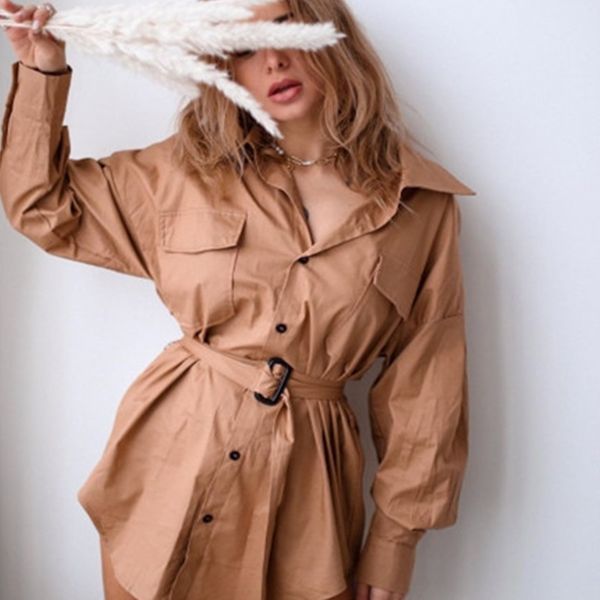turn-down collar long blouses women fashion autumn single buttons ladies elegant fitted waist belt retro shirt winte 201125, White
turn-down collar long blouses women fashion autumn single buttons ladies elegant fitted waist belt retro shirt winte 201125, White