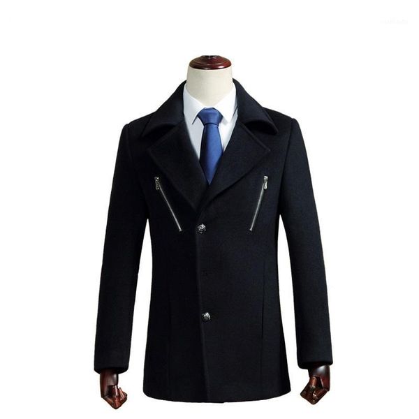 men autumn&winter wool blends overcoat british style gentles turn-down collar solid trench coat1, Black
men autumn&winter wool blends overcoat british style gentles turn-down collar solid trench coat1, Black