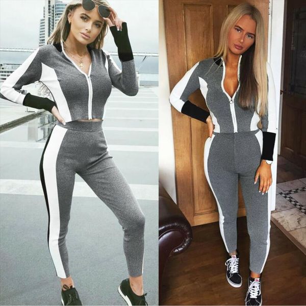 осень зима новая мода женщины повседневная loungewear tracksuit женский zipper толстовка спорт беговая топ брюки установить 2 цвета, Gray
осень зима новая мода женщины повседневная loungewear tracksuit женский zipper толстовка спорт беговая топ брюки установить 2 цвета, Gray