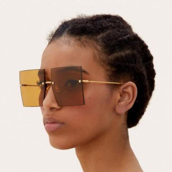 sunglasses oversized square 2021 women retro vintage rimless eyewear feminino big shades, White;black
sunglasses oversized square 2021 women retro vintage rimless eyewear feminino big shades, White;black