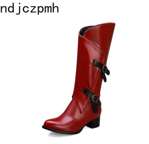women's boots new winter fashion round head color matching zipper belt buckle low-heeled high tube women's shoes plus size 35-46, Black
women's boots new winter fashion round head color matching zipper belt buckle low-heeled high tube women's shoes plus size 35-46, Black