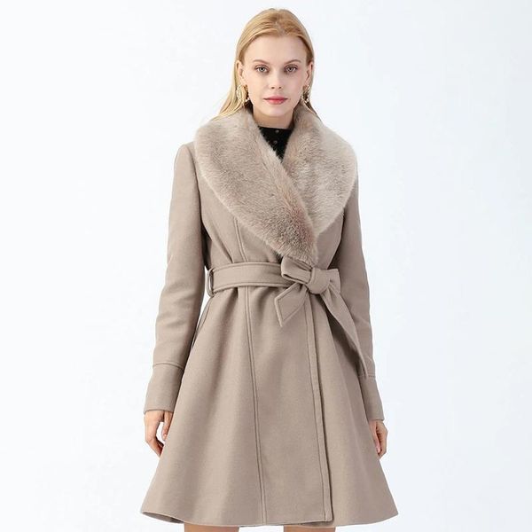 katara fashion autumn winter slim mid length wool coats women elegant faux fur collar jackets women tie belt coats ladies1, Black
katara fashion autumn winter slim mid length wool coats women elegant faux fur collar jackets women tie belt coats ladies1, Black