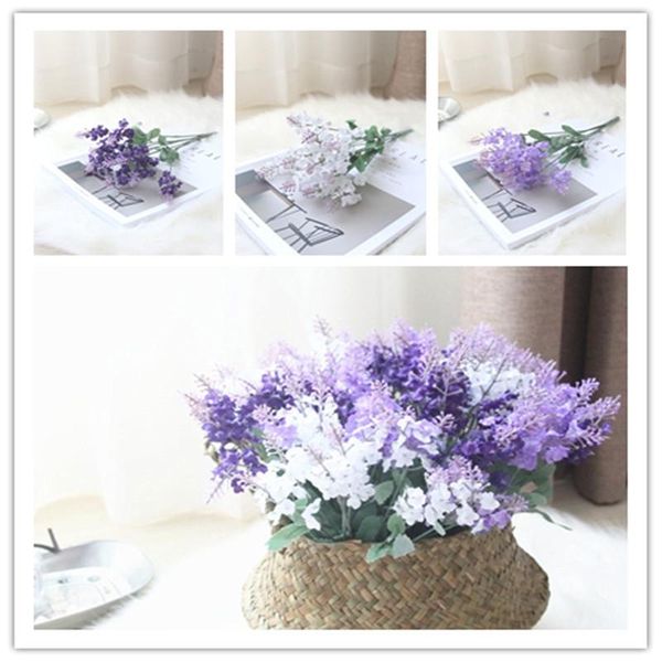 5pcs 10 heads/bouquet romantic artificial flower purple lavender bouquet with green leaves for wedding party decorations
5pcs 10 heads/bouquet romantic artificial flower purple lavender bouquet with green leaves for wedding party decorations