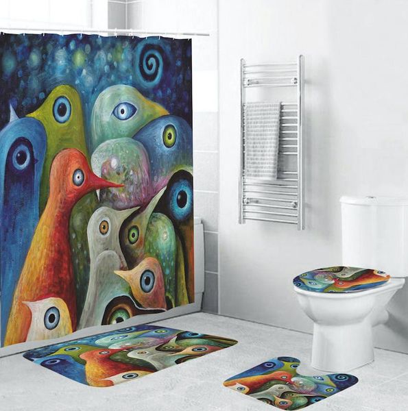 4 pieces of painted bird non-slip toilet polyester cover mat set bathroom shower curtain bathroom decoration can be washed
4 pieces of painted bird non-slip toilet polyester cover mat set bathroom shower curtain bathroom decoration can be washed