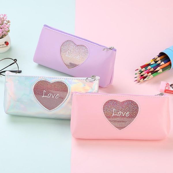 pencil bags cute laser colorful case shiny heart pattern bag fashion box pencilcase school student supply case1
pencil bags cute laser colorful case shiny heart pattern bag fashion box pencilcase school student supply case1