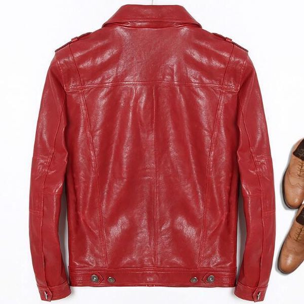 brand genuine leather jackets for men 100% real sheepskin coat red slim fit jacket male 2020 veste en cuir homme, Black
brand genuine leather jackets for men 100% real sheepskin coat red slim fit jacket male 2020 veste en cuir homme, Black