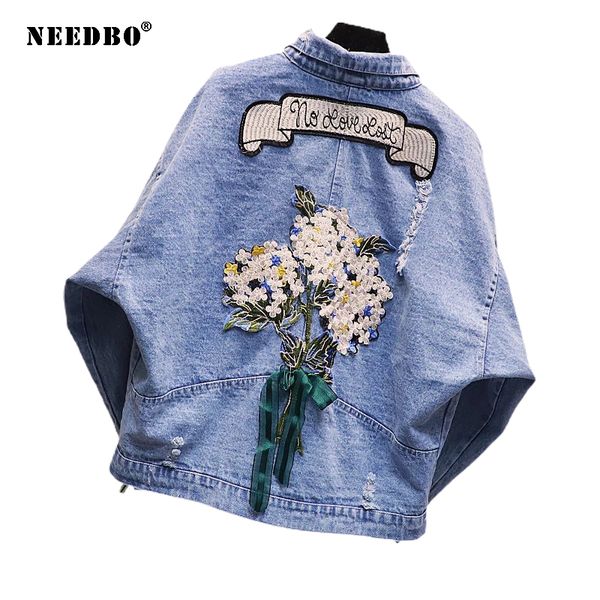 needbo denim jacket oversize crop embroidery jacket woman casual loose jeans jacket women summer female women jackets and coats 201023, Black;brown
needbo denim jacket oversize crop embroidery jacket woman casual loose jeans jacket women summer female women jackets and coats 201023, Black;brown