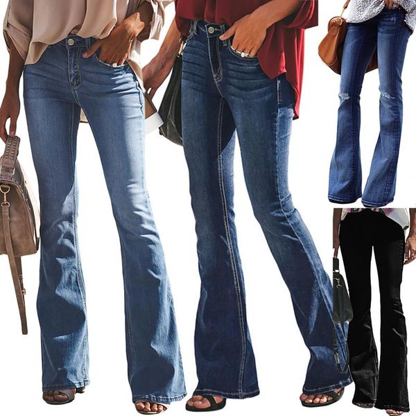 women's flare bootcut jeans fashion solid color denim pants ladies low waist flared trousers female clothing plus size, Blue
women's flare bootcut jeans fashion solid color denim pants ladies low waist flared trousers female clothing plus size, Blue
