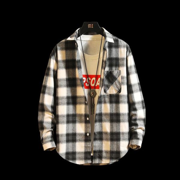 men's casual shirts mens fashion plaid shirt cotton 2021 spring autumn long sleeve soft comfort slim fit styles brand man clothes, White;black
men's casual shirts mens fashion plaid shirt cotton 2021 spring autumn long sleeve soft comfort slim fit styles brand man clothes, White;black