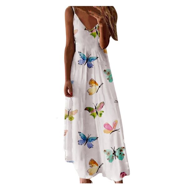 women v-neck butterfly print sleeveless spaghetti camisole plus size long party mujer vestidos 2020, Black;gray
women v-neck butterfly print sleeveless spaghetti camisole plus size long party mujer vestidos 2020, Black;gray