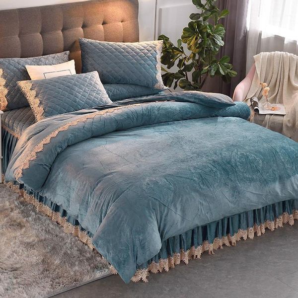 crystal velvet bed skirt four-piece coral flange bedding winter bed sheet quilt cover bedspread european style with 41
crystal velvet bed skirt four-piece coral flange bedding winter bed sheet quilt cover bedspread european style with 41