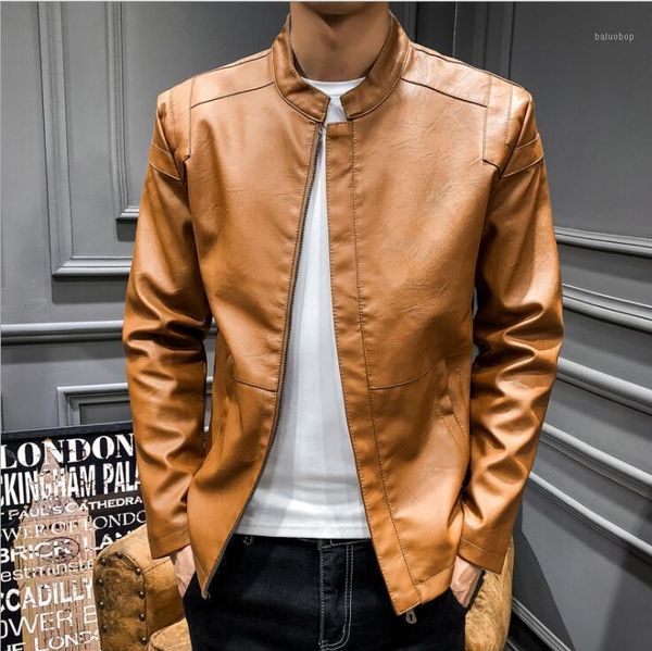 thin mens leather jacket slim motorcycle coat men jackets casual clothes stand collar jaqueta de couro stage street fashion1, Black
thin mens leather jacket slim motorcycle coat men jackets casual clothes stand collar jaqueta de couro stage street fashion1, Black