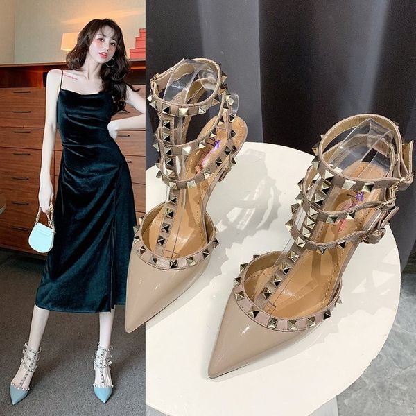 red net red sandals new summer 2020 women's shoes rivet fashion slim heel high heel roman shoes fashion, Black
red net red sandals new summer 2020 women's shoes rivet fashion slim heel high heel roman shoes fashion, Black