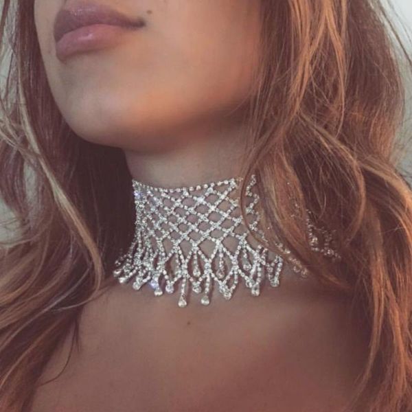 chokers stonefans tassel rhinestone necklace choker chain jewelry for women bling crystal collar statement jewellery, Golden;silver
chokers stonefans tassel rhinestone necklace choker chain jewelry for women bling crystal collar statement jewellery, Golden;silver