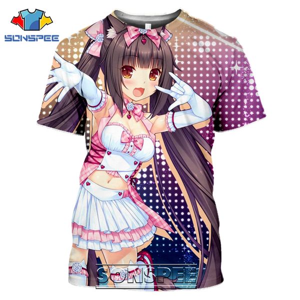 nekopara anime girl ahegao 3d print shirts funny aesthetic funny men clothing