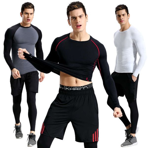 autumn spring long sleeve sports men's high elastic speed dry breathable pro clothing training running basketball fitness suit three, Gray
autumn spring long sleeve sports men's high elastic speed dry breathable pro clothing training running basketball fitness suit three, Gray