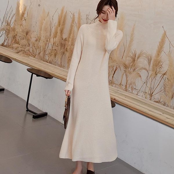 long winter dress women wool sweater half turtleneck long sleeves solid slim fashion pullover, White;black
long winter dress women wool sweater half turtleneck long sleeves solid slim fashion pullover, White;black