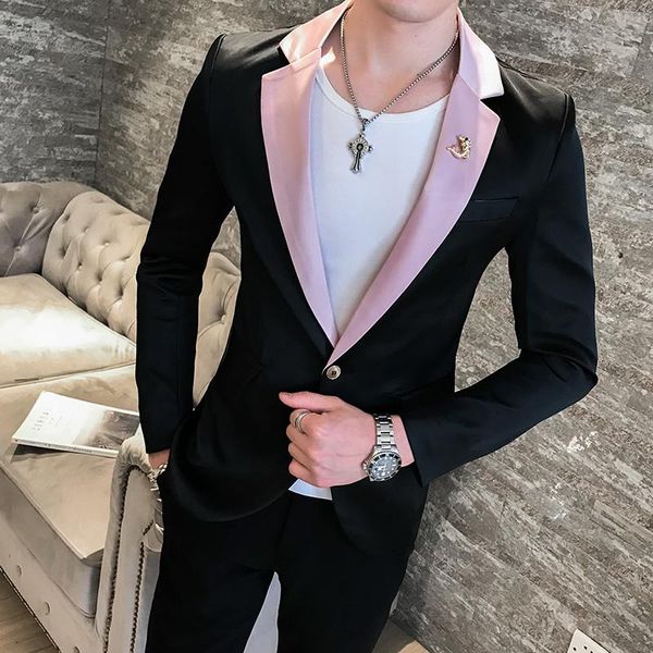 men's suits & blazers terno masculino veste costume homme deep v outfit mens stylish blazer 4 colors british style slim fit suit jacket, White;black
men's suits & blazers terno masculino veste costume homme deep v outfit mens stylish blazer 4 colors british style slim fit suit jacket, White;black