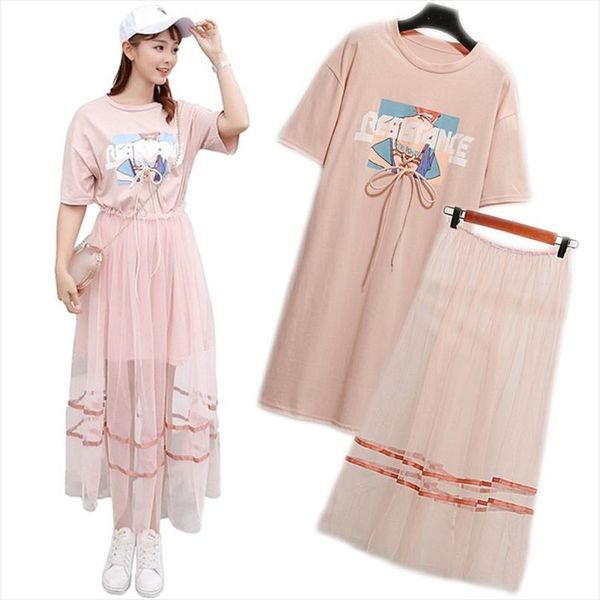 2 piece set 2019 summer womens cotton long lace up t shirt mesh see through skirt sets young girls fashion streetwear suits, Gray
2 piece set 2019 summer womens cotton long lace up t shirt mesh see through skirt sets young girls fashion streetwear suits, Gray