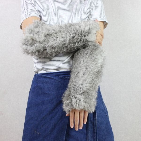 women real long glove lady knitted genuine rabbit mittens brand fur gloves, Blue;gray
women real long glove lady knitted genuine rabbit mittens brand fur gloves, Blue;gray