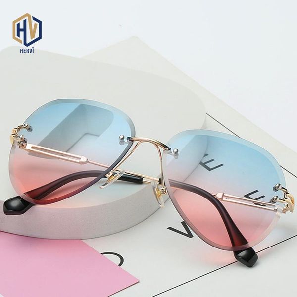 sunglasses vintage rimless pilot women men brand design fashion cutting lens gradient sun glasses for female uv400, White;black
sunglasses vintage rimless pilot women men brand design fashion cutting lens gradient sun glasses for female uv400, White;black