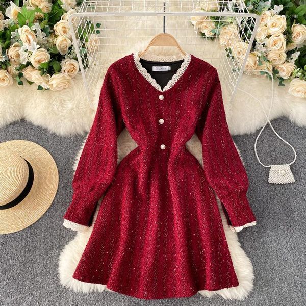 foamlina women long sleeve short dress elegant lace spliced v-neck buttons high waist a-line sequins mini party dress vestidos1, Black;gray
foamlina women long sleeve short dress elegant lace spliced v-neck buttons high waist a-line sequins mini party dress vestidos1, Black;gray