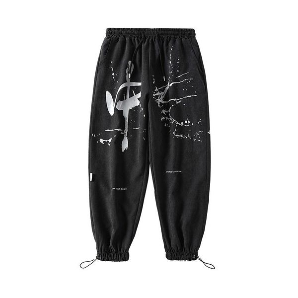 men's pants sport joggers comfortable casual drawstring for men streetwear loose male trouser trendy sweatpants, Black
men's pants sport joggers comfortable casual drawstring for men streetwear loose male trouser trendy sweatpants, Black