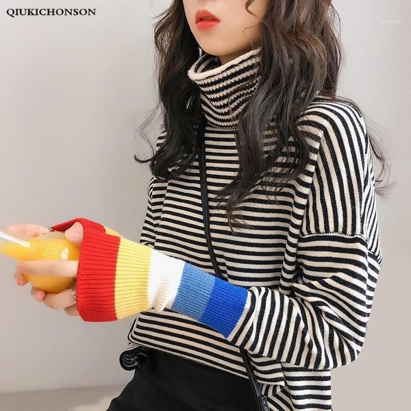 popular rainbow sleeve sweater women autumn winter basic striped turtleneck sweater knitted pullover ladies jumpers truien dames1, White;black
popular rainbow sleeve sweater women autumn winter basic striped turtleneck sweater knitted pullover ladies jumpers truien dames1, White;black
