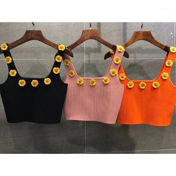 2020 summer women's vest high-quality knitted flower embroidery decoration sleeveless exposed navel short women1, White
2020 summer women's vest high-quality knitted flower embroidery decoration sleeveless exposed navel short women1, White