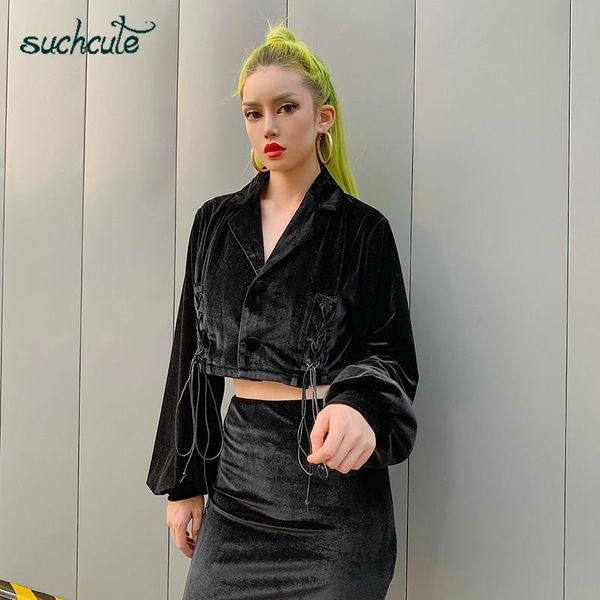 suchcute velvet bandage female coats outerwear chinese vneck harajuku korean style casual button autumn 2020 black women clothes, Black;brown
suchcute velvet bandage female coats outerwear chinese vneck harajuku korean style casual button autumn 2020 black women clothes, Black;brown