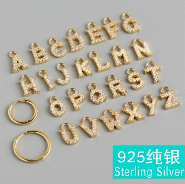 versatile classic jewelry s925 sterling silver earrings small letters "a"-"z" hoops eardrop inlaid with crystal zircon, Golden;silver
versatile classic jewelry s925 sterling silver earrings small letters "a"-"z" hoops eardrop inlaid with crystal zircon, Golden;silver