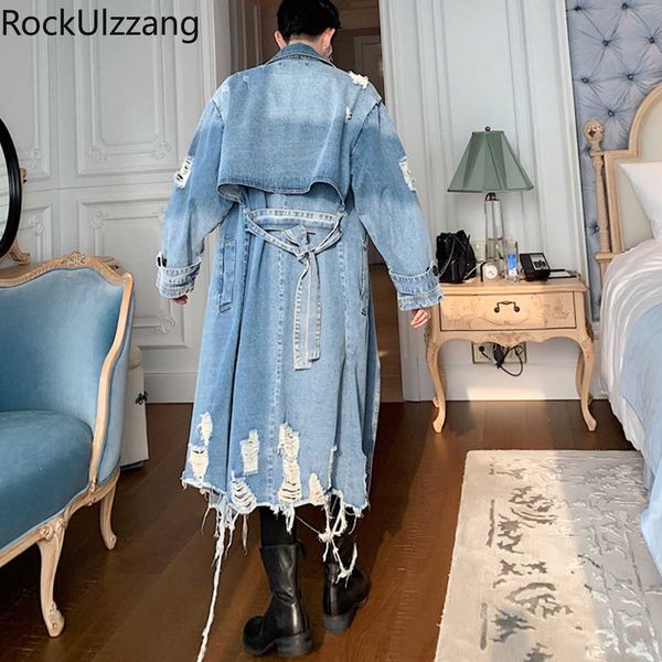 destroyed ripped hole denim long overcoat cloak belt hip hop fall men solid fashion punk streetwear jean windbreaker coat casaco, Tan;black
destroyed ripped hole denim long overcoat cloak belt hip hop fall men solid fashion punk streetwear jean windbreaker coat casaco, Tan;black