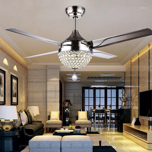 electric fans led ceiling fan light stainless steel original crystal1