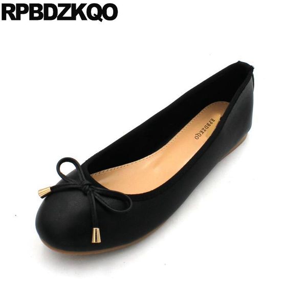 bow ballerina designer chinese comfortable large size slip on shoes china soft ballet flats women round toe rubber sole black