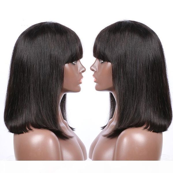 lace front human hair wig 360 pre plucked short bob cut bang glueless virgin peruvian hair 360 lacefront wigs with bangs, Black;brown
lace front human hair wig 360 pre plucked short bob cut bang glueless virgin peruvian hair 360 lacefront wigs with bangs, Black;brown
