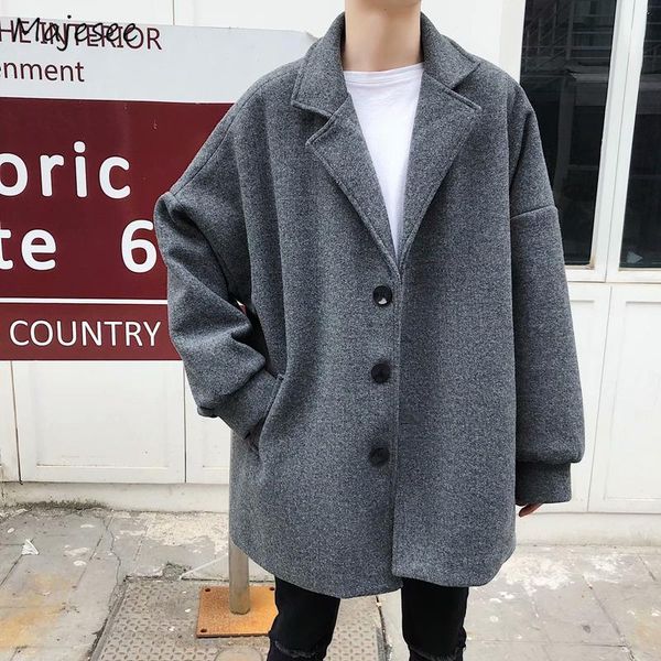 wool coat men korean fashion trendy loose leisure novelty single breasted mens overcoats harajuku winter clothes blends soft, Black
wool coat men korean fashion trendy loose leisure novelty single breasted mens overcoats harajuku winter clothes blends soft, Black