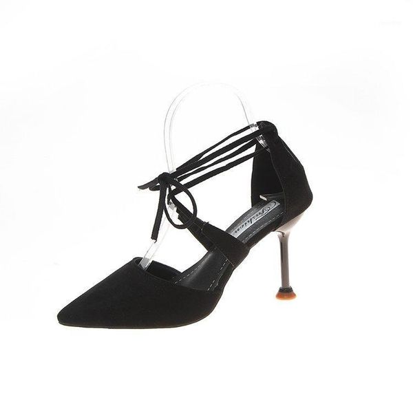 dress shoes spring cross lace-up high heels black wild pointed pumps thin heel flock womens elegant single wedding shoe1
dress shoes spring cross lace-up high heels black wild pointed pumps thin heel flock womens elegant single wedding shoe1