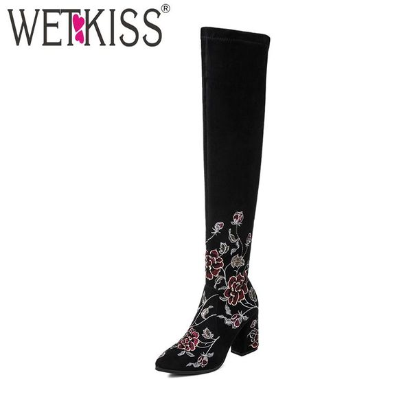wetkiss 2020 new arrival national style embroider over-the-knee boots pointed toe leather winter boots women's high heel shoes, Black
wetkiss 2020 new arrival national style embroider over-the-knee boots pointed toe leather winter boots women's high heel shoes, Black