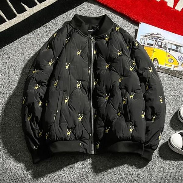 2019 brand men winter parka deer embroidery thermal hip hop fashion jackets for men's large szie 5xl baseball collar coat m6241, Black
2019 brand men winter parka deer embroidery thermal hip hop fashion jackets for men's large szie 5xl baseball collar coat m6241, Black