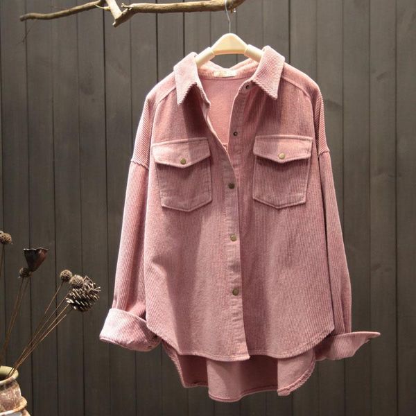 women's blouses & shirts fashion autumn corduroy blouse woman clothing solid color ladies long shirt loose turn-down collar vintage top, White
women's blouses & shirts fashion autumn corduroy blouse woman clothing solid color ladies long shirt loose turn-down collar vintage top, White