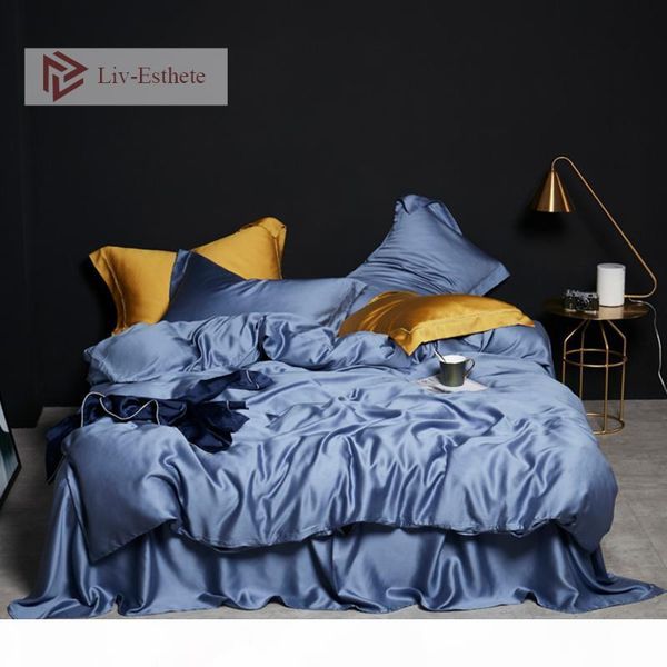 liv-esthete women 100% silk blue bedding set solid color beauty king duvet cover sets bed sheet fitted sheet pillowcace
liv-esthete women 100% silk blue bedding set solid color beauty king duvet cover sets bed sheet fitted sheet pillowcace