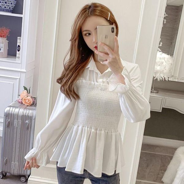 2021 new spring autumn casual patchwork stand collar button chiffon blouse female solid collar long lantern sleeve shirt x121, White 
2021 new spring autumn casual patchwork stand collar button chiffon blouse female solid collar long lantern sleeve shirt x121, White
