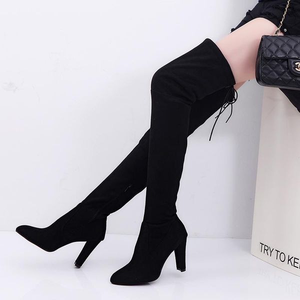 high heels women over the knee boots elastic leather winter boots women overknee long thigh shoes female 2020 soft shoes ladies, Black
high heels women over the knee boots elastic leather winter boots women overknee long thigh shoes female 2020 soft shoes ladies, Black