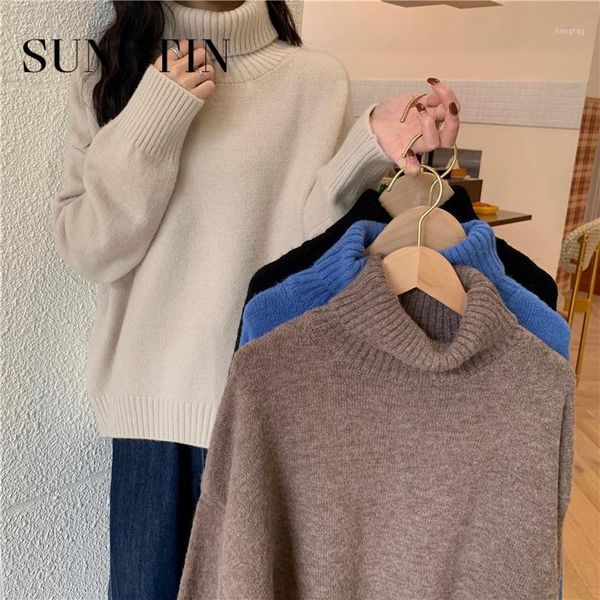 sungtin 4 color winter turtleneck pullovers women loose thicken knitted sweaters female faux cashmere oversized jumper korean1, White;black
sungtin 4 color winter turtleneck pullovers women loose thicken knitted sweaters female faux cashmere oversized jumper korean1, White;black