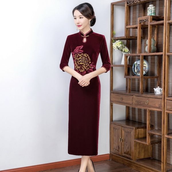 953tm hongyun платье cheongsamembroidery тонкого длинное новое улучшенный бархат cheongsam семь точка рукава ручной росписи cheongsam платья, Black;gray
953tm hongyun платье cheongsamembroidery тонкого длинное новое улучшенный бархат cheongsam семь точка рукава ручной росписи cheongsam платья, Black;gray