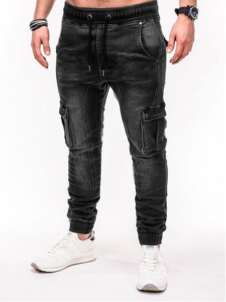 2021 mens cool designer brand black jeans skinny zipper more pocket jeans men's smart casual cargo pants, Blue
2021 mens cool designer brand black jeans skinny zipper more pocket jeans men's smart casual cargo pants, Blue