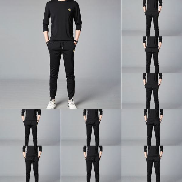 psq49 spring autumn new men's two piece long and trousersset korean fashion handsome young and middle-aged spo sleeve round neck trouse, Black
psq49 spring autumn new men's two piece long and trousersset korean fashion handsome young and middle-aged spo sleeve round neck trouse, Black